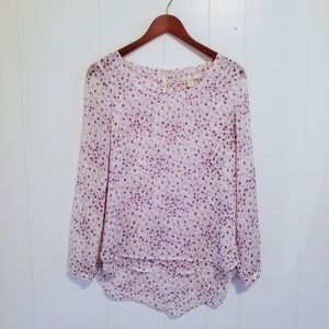 5/$25 Lauren Conrad Floral Boat Neck Light Top